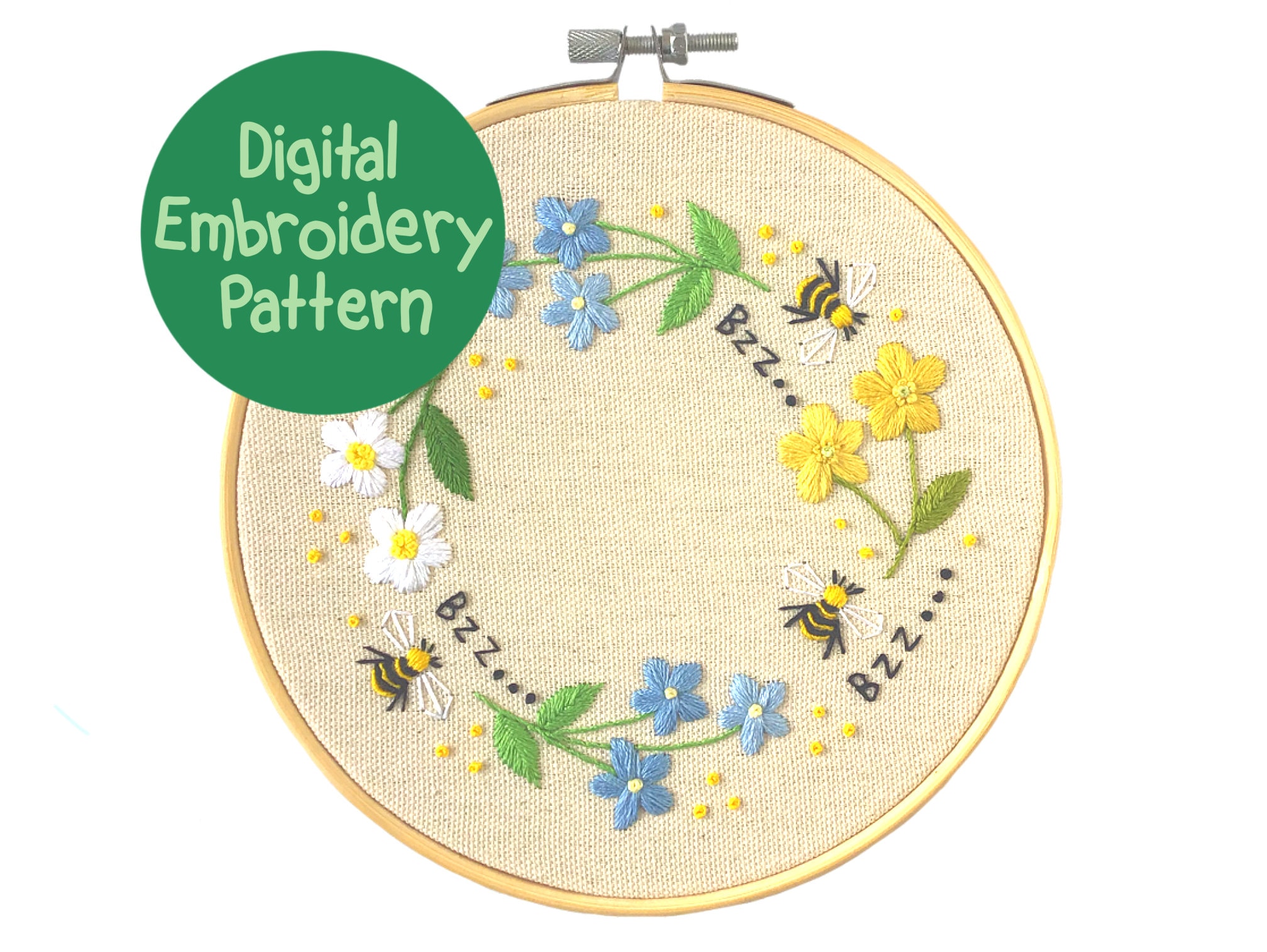 Flower Embroidery Pattern, Wildflower Embroidery Pattern