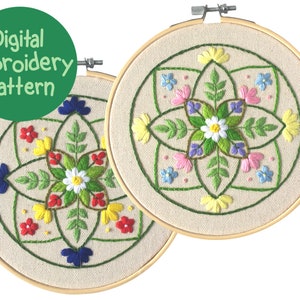 Mandala Embroidery Pattern, Floral Mandala Embroidery, Beginners Hand Embroidery, Embroidery PDF, Embroidery Design, Stitching Pattern