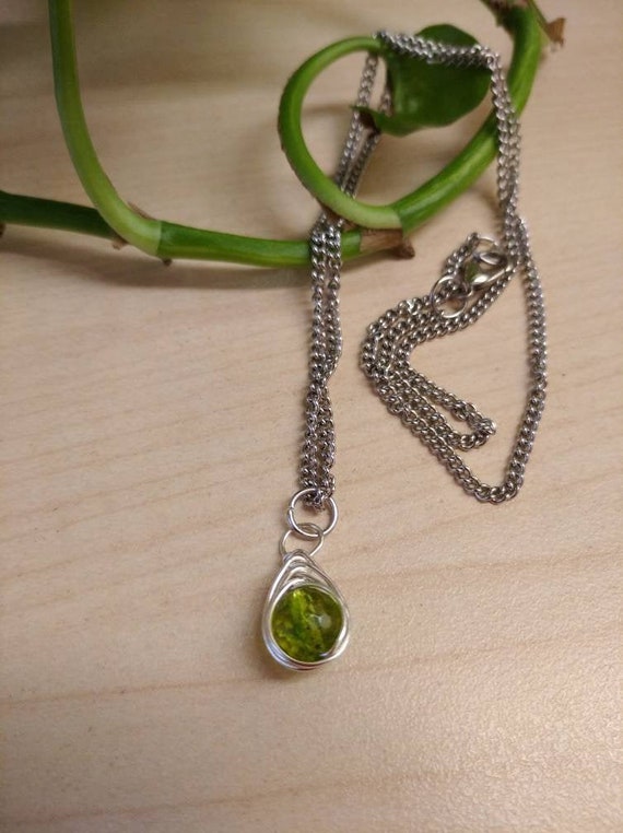 dainty moldavite necklace