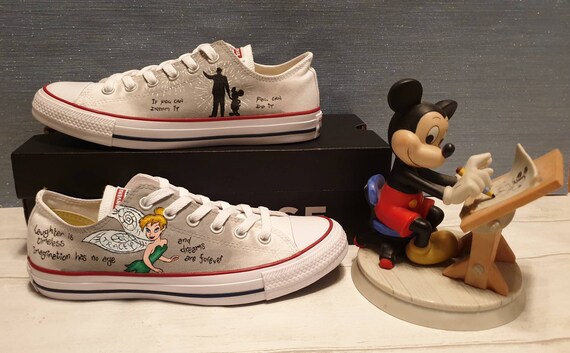 Custom Hand Painted Converse Low Top Shoes With Disney - Etsy