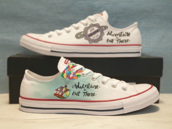 Custom Hand Painted Converse Low Shoes Up House & Bottle Etsy España