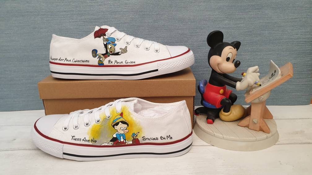 Converse, Shoes, Custom Painted Pikachu Pokmon Converse Low Tops