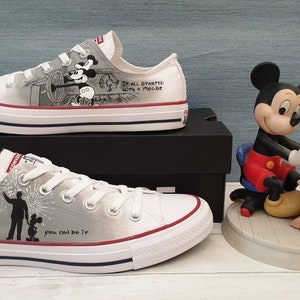 Custom Hand Painted Shoes Disney Mickey Mouse Steamboat Willy & Walt Disney Character Art Graphic Personalized Gift Canvas Shoes