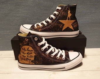 Converse branded Custom Hand Painted Shoes Hamilton design High Top Canvas shoes