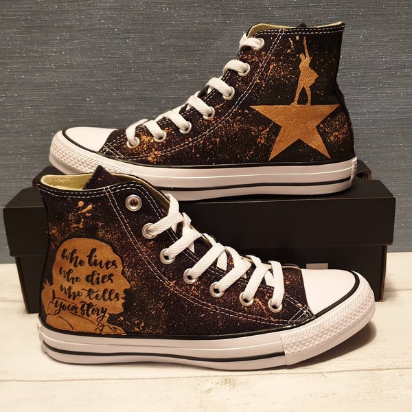 Converse branded Custom Hand Painted Shoes Hamilton design High Top Canvas shoes