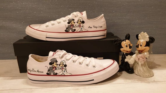 Custom Hand Painted Converse Shoes Disney Mickey & Minnie - Etsy