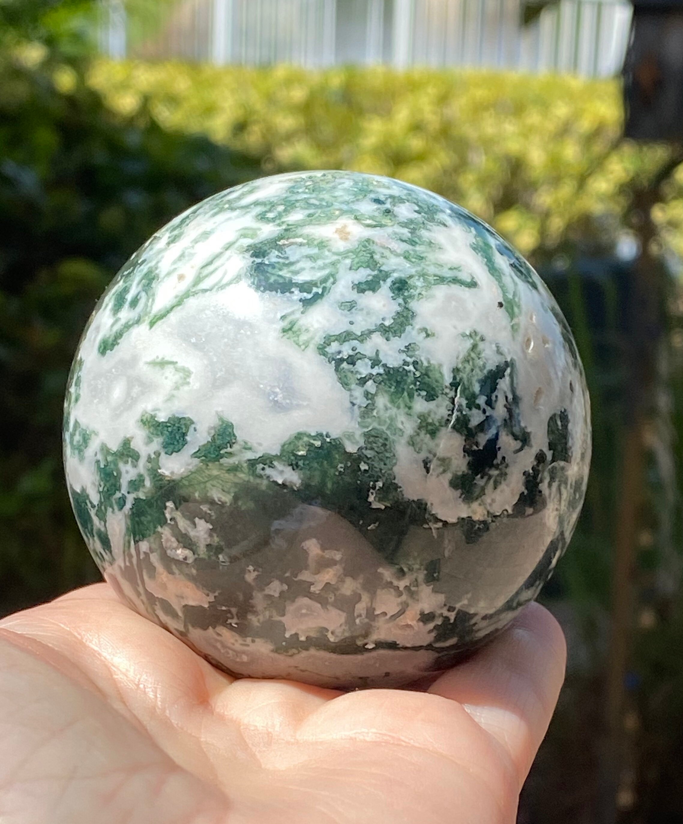 MOSS AGATE Sphere Mini or S Mediation Healing Crystal Ball Stone E0940 