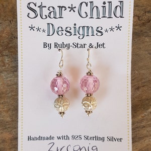 Sparkly Faceted Cubic Zirconia & Ornate Silver Bead Earrings, Minimalist Earrings, Dangle Drop Earrings, CZ Long Earrings, Wedding Gifts