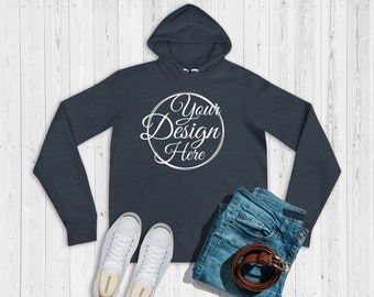 Download Bella Canvas 3719 Heather Navy Unisex Poly Cotton Fleece Pullover Hoodie Mockup Hoodie Mockup Pullover Mockup Basic Mockup Online Mockup Print File Generator PSD Mockup Templates