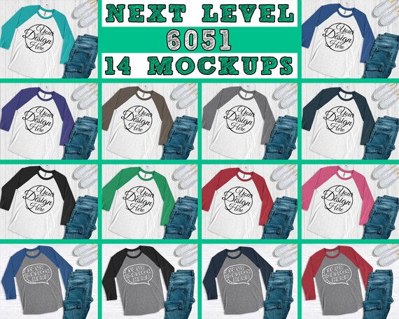 Mega Bundle 14 Mockups Next Level 6051 3 4 Sleeve Mega Bundle 14 Mockups Next Level 6051 3 4 Sleeve