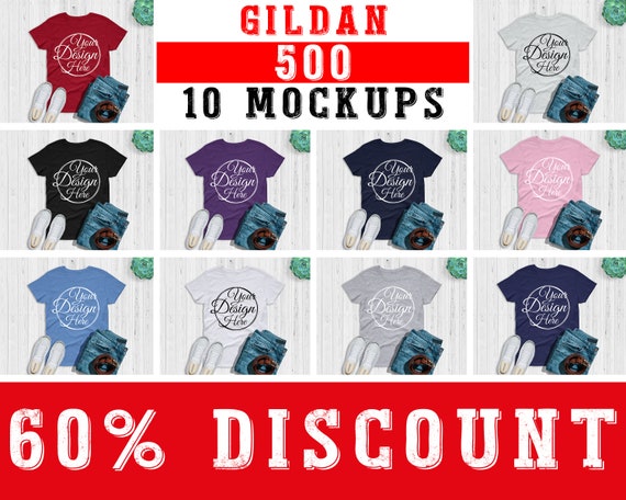 Mega Bundle 10 Mockups Gildan 500 T Shirt Multi Colors Free Vector Mockup Templates Update