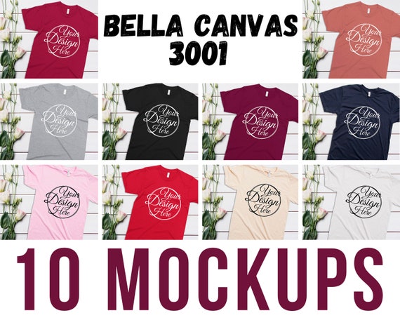 Bundle 10 Mockups Bella Canvas 3001 T-Shirt Valentines Bundle 10 Mockups Bella Canvas 3001 T-Shirt Valentines