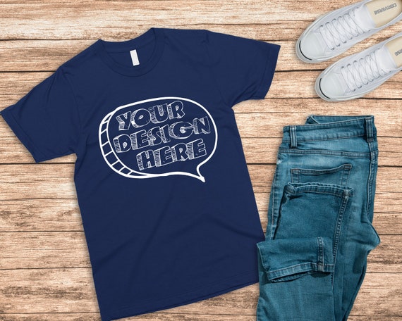 Download Mockup Navy T-Shirt Bella Canvas 3001 Canvas Unisex - Gray ...