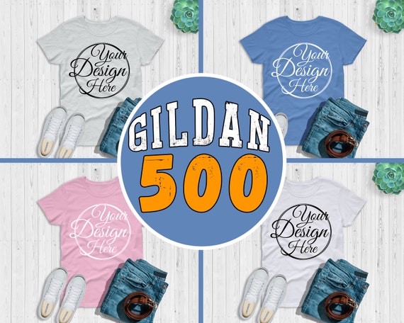 Bundle 4 Mockups Gildan 500 Shirt With Shoes And Bundle 4 Mockups Gildan 500 Shirt With Shoes And