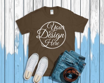 Download Dark Chocolate T Shirt Gildan Mockup 64000 Canvas Red Unisex Shirt Red T Shirt Flat Shirt Mockup Shirt Flat Lay Shirt Mockup Printful Free Psd Mockup Template PSD Mockup Templates