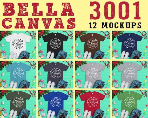 Christmas Bundle 12 Mockups Bella Canvas 3001 T-Shirt Multi Christmas Bundle 12 Mockups Bella Canvas 3001 T-Shirt Multi