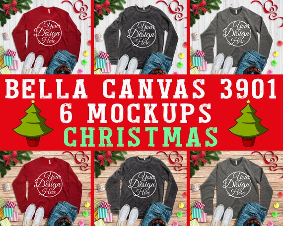 Christmas Bundle 10 Mockups Bella Canvas 3901 T-Shirt Multi Christmas Bundle 10 Mockups Bella Canvas 3901 T-Shirt Multi