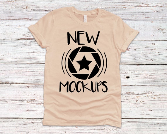 T Shirt Mockup Bella Canvas 3001 Mockup Heather Prism Peach Etsy