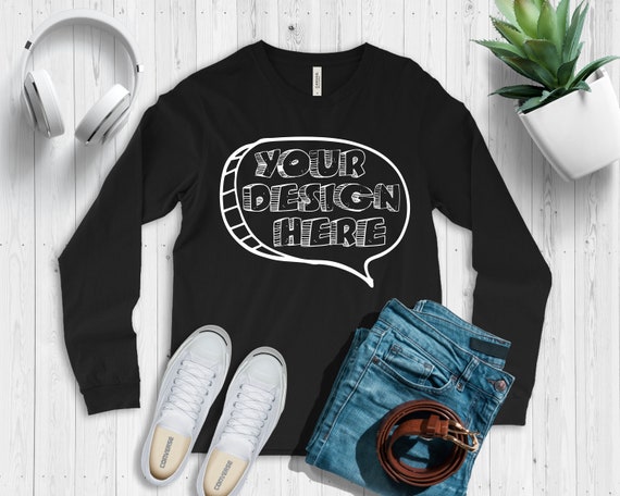 Bella Canvas 3501 Long Sleeve Solid Black Triblend Unisex Etsy