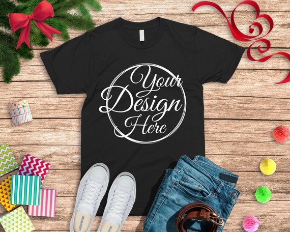 Bella Canvas 3001 Black Unisex Tshirt Mockup Shirt Mockup Etsy