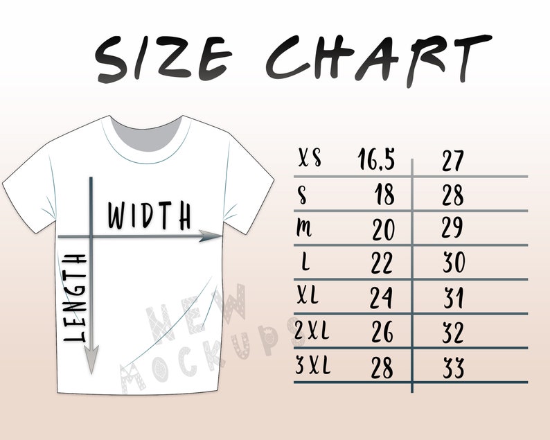 unisex bella canvas size chart
