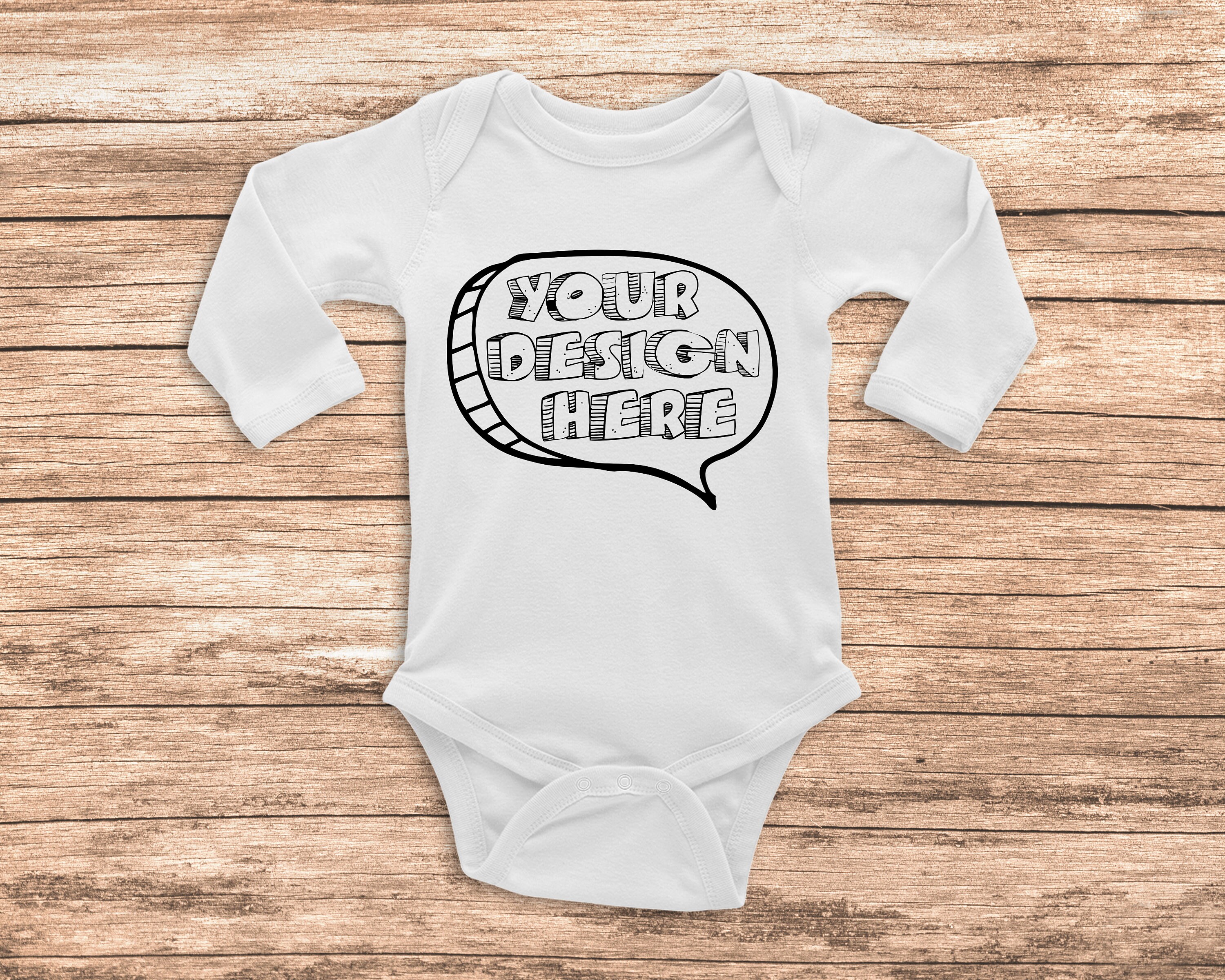 Blank White Baby Onepiece Mockup Fashion Design Styled Stock Etsy
