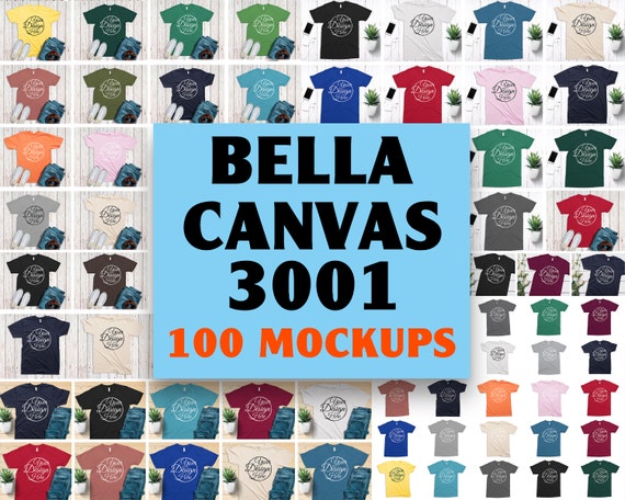 Bella Canvas 3001 T Shirt Mockup Mega Bundle 100 High Etsy