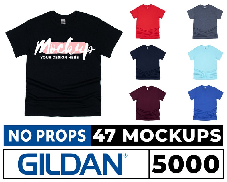 Download GILDAN 5000 Mockups G500 Mockup Mega Bundle 47 T-shirt | Etsy