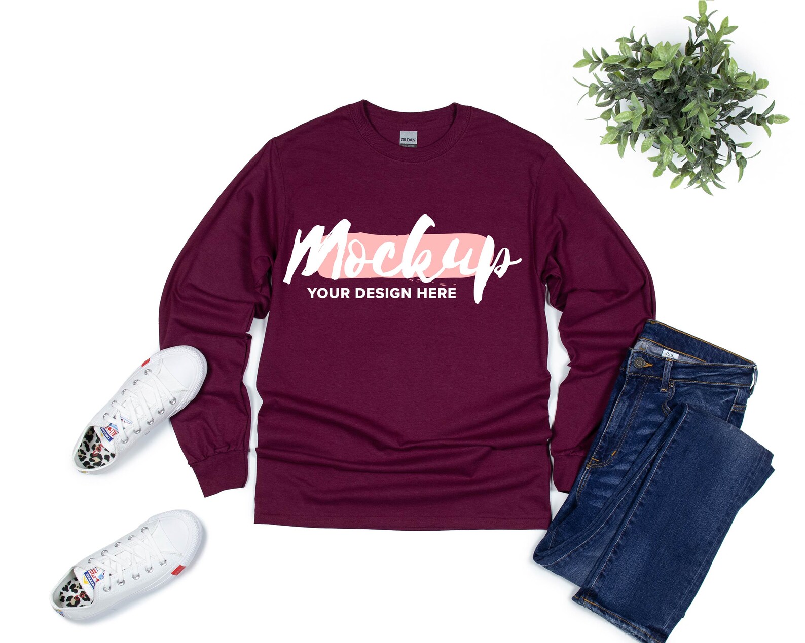 Gildan 2400 Long Sleeve Mockups 28 Hight Quality Mockups