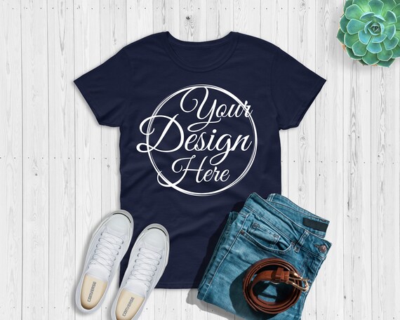 Download Gildan 500 T Shirt Mockup Navy Mockup Shirt Gildan Mock ...