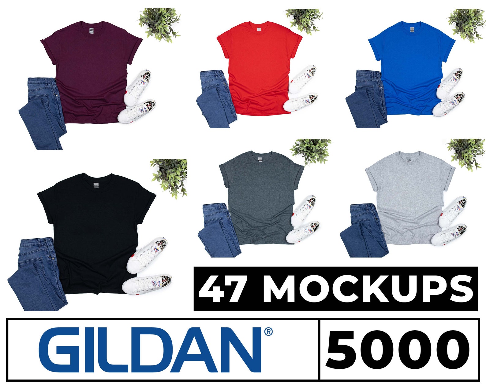 Gildan 5000 Tshirt Mockups 47 Hight Quality Mockups Unisex Etsy