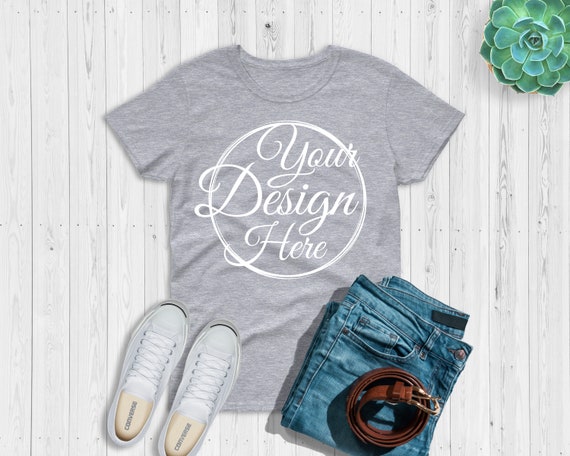 Download Gildan 500 T Shirt Mockup Heather Grey Mockup Shirt Gildan Etsy