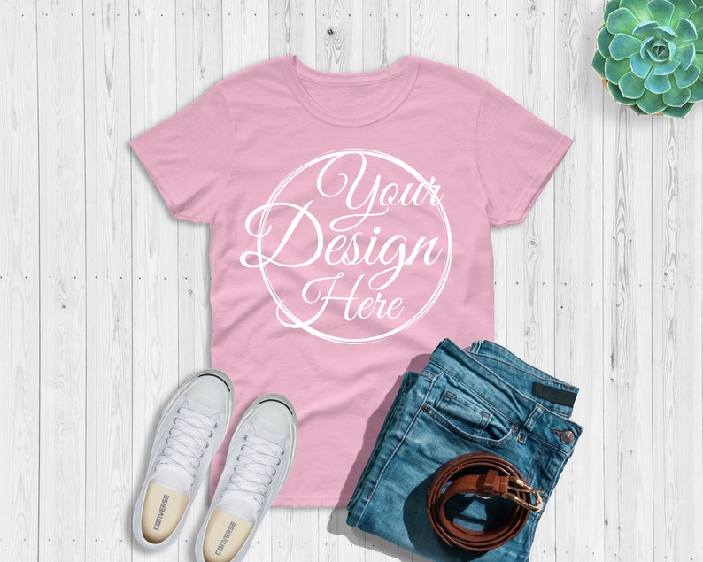 Download Gildan 500 T Shirt Mockup Light Pink Mockup Shirt Gildan ...