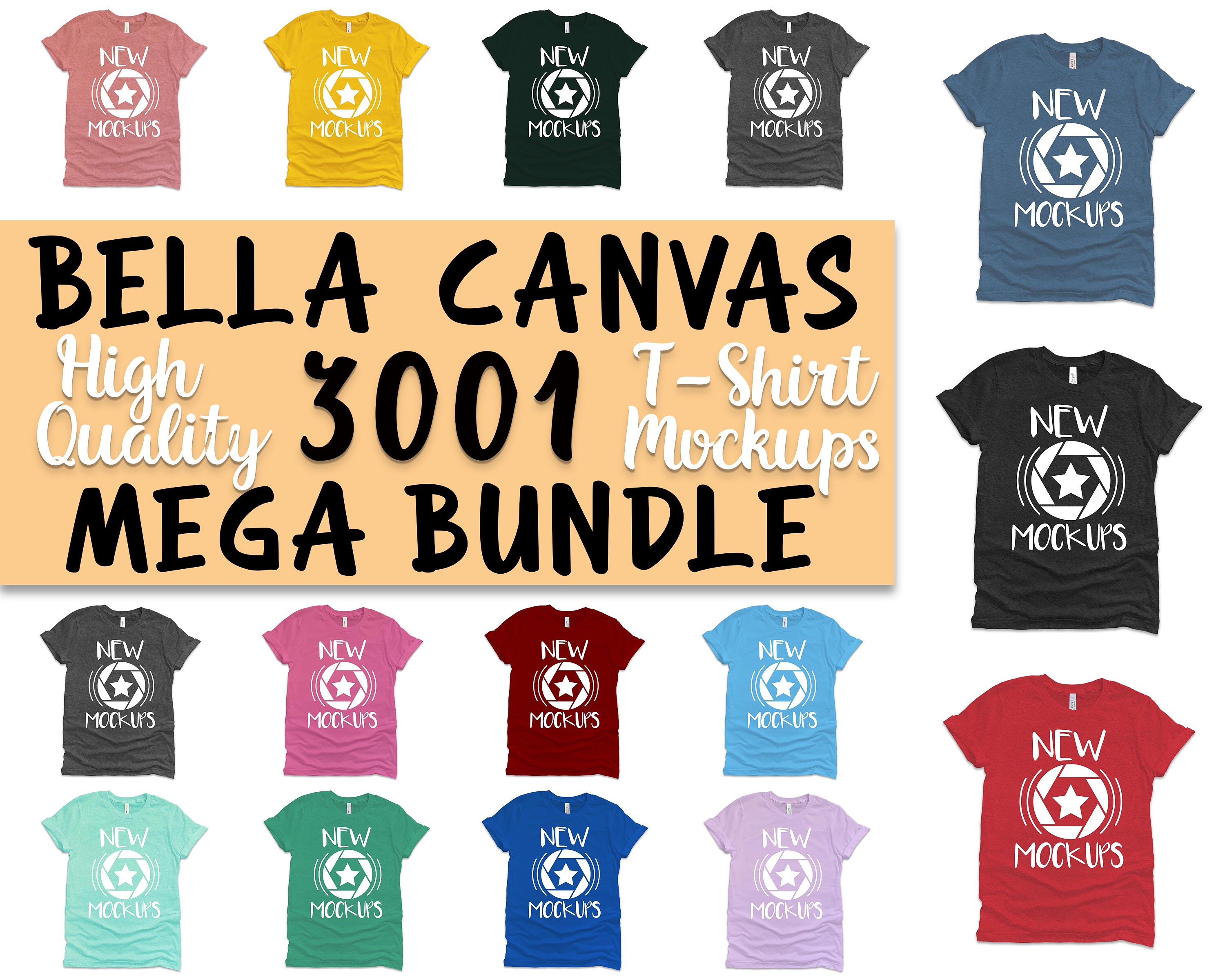 Download Bella Canvas 3001 T Shirt Mockup Mega Bundle 53 High Quality Etsy