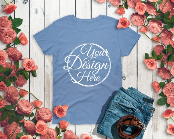 Gildan 500 T Shirt Mockup Carolina Blue Mockup Shirt Gildan Etsy