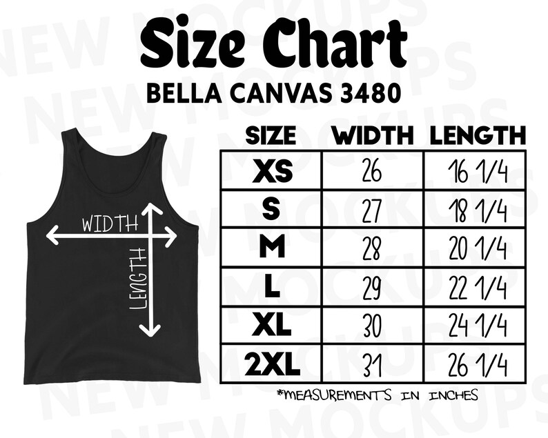 bella canvas sizing