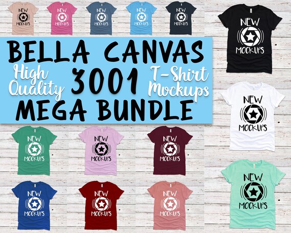 Download Bella Canvas 3001 T Shirt Mockup Mega Bundle 52 High Quality Etsy PSD Mockup Templates