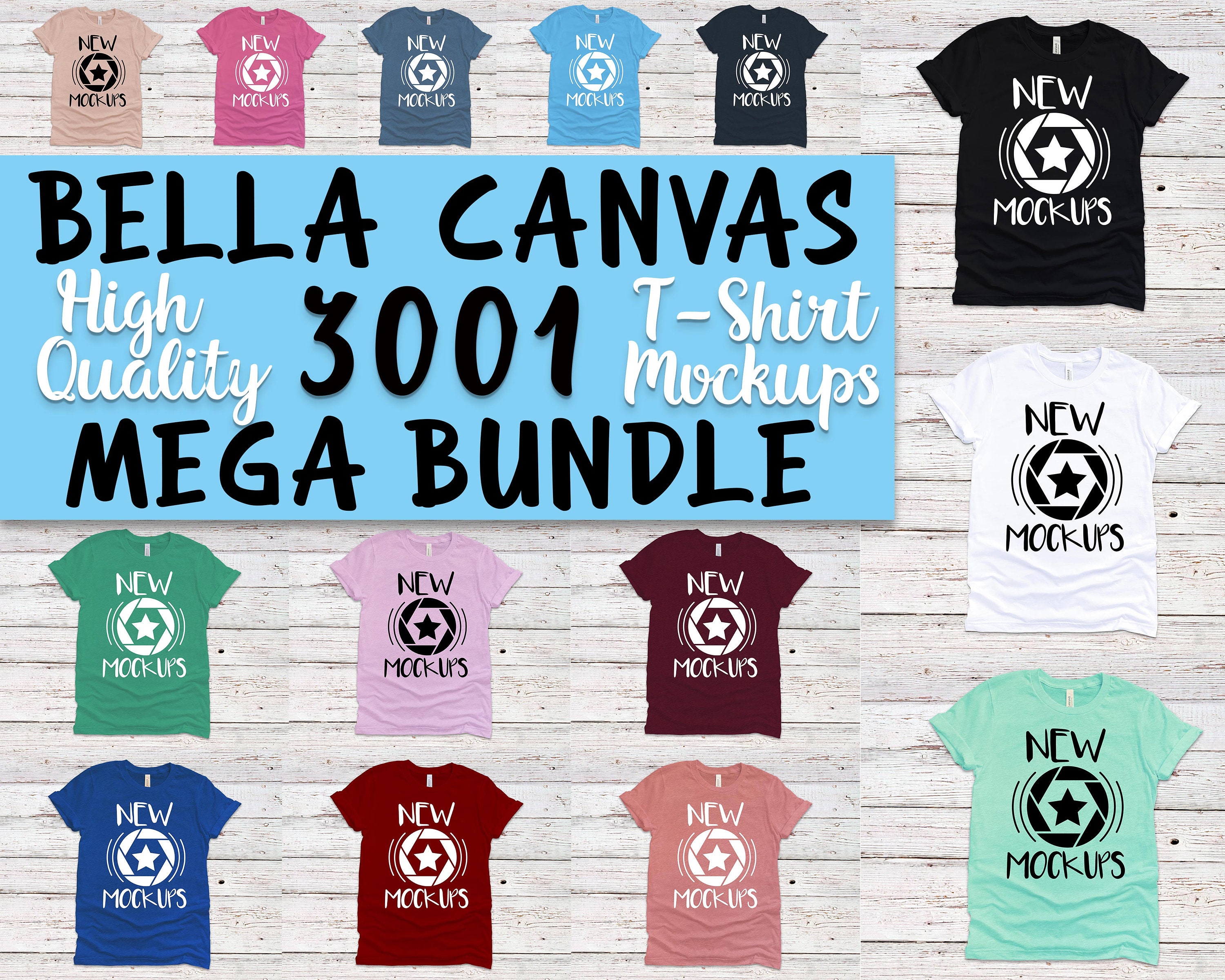 Download Bella Canvas 3001 T Shirt Mockup Mega Bundle 52 High Quality Etsy