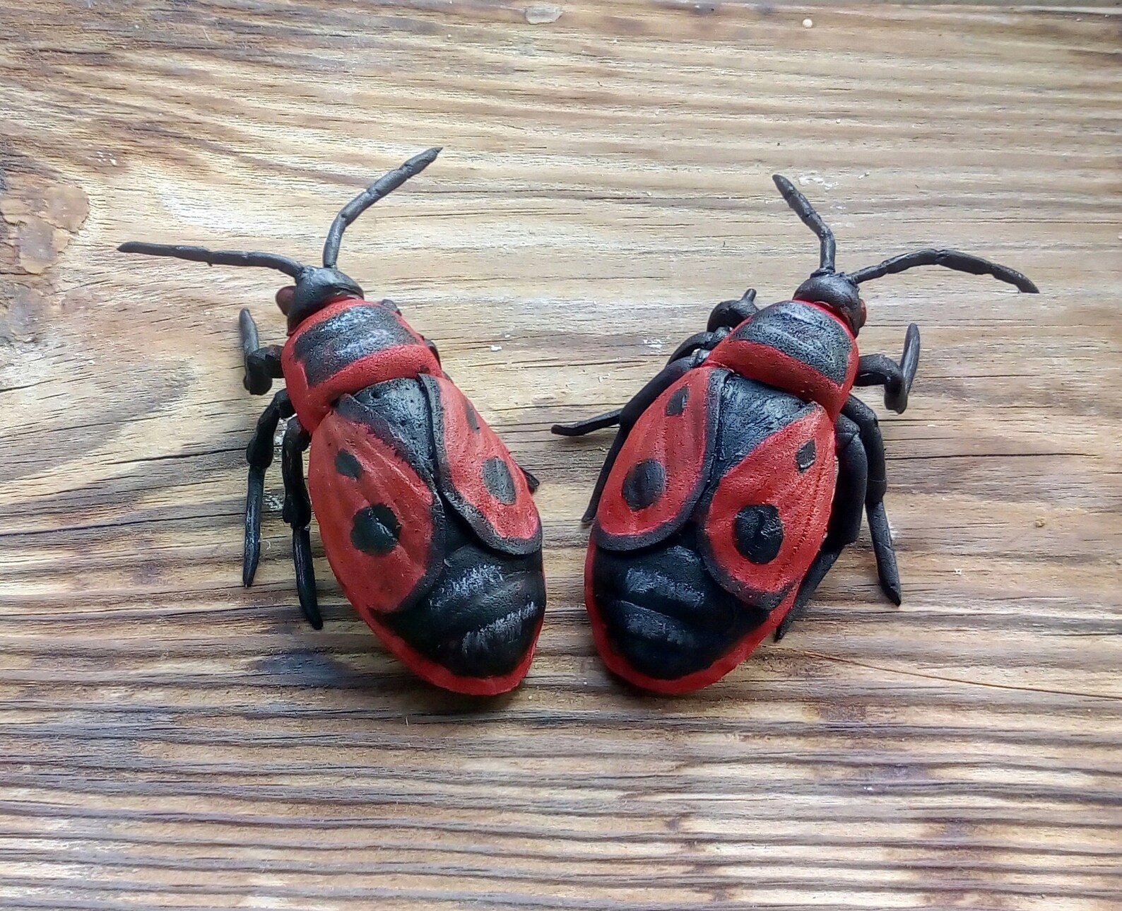 Fake red realistic bug/Gift lover insects/ Set of 2 Etsy