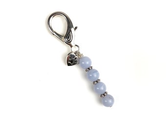 PET Collar Charm - Blue Lace Agate Healing Crystal