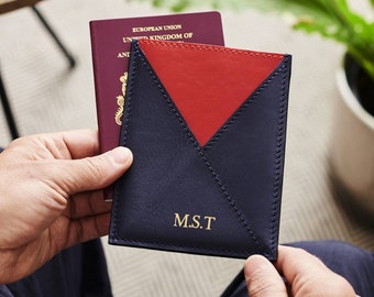 Envelope Leather Passport Cover with Personalisation