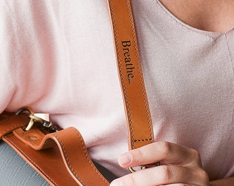 Personalised Leather Yoga Strap for Yoga Mat - Perfect Christmas Gift for any Yoga Lover. Handmade Quality. Thoughtful Gift.