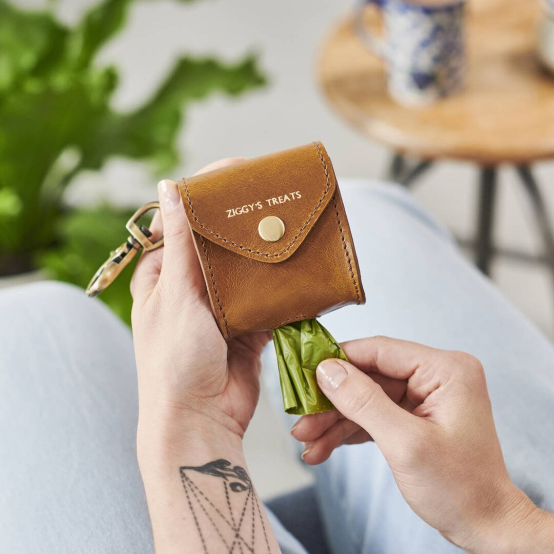 Personalised Leather Dog Treat Bag - Etsy