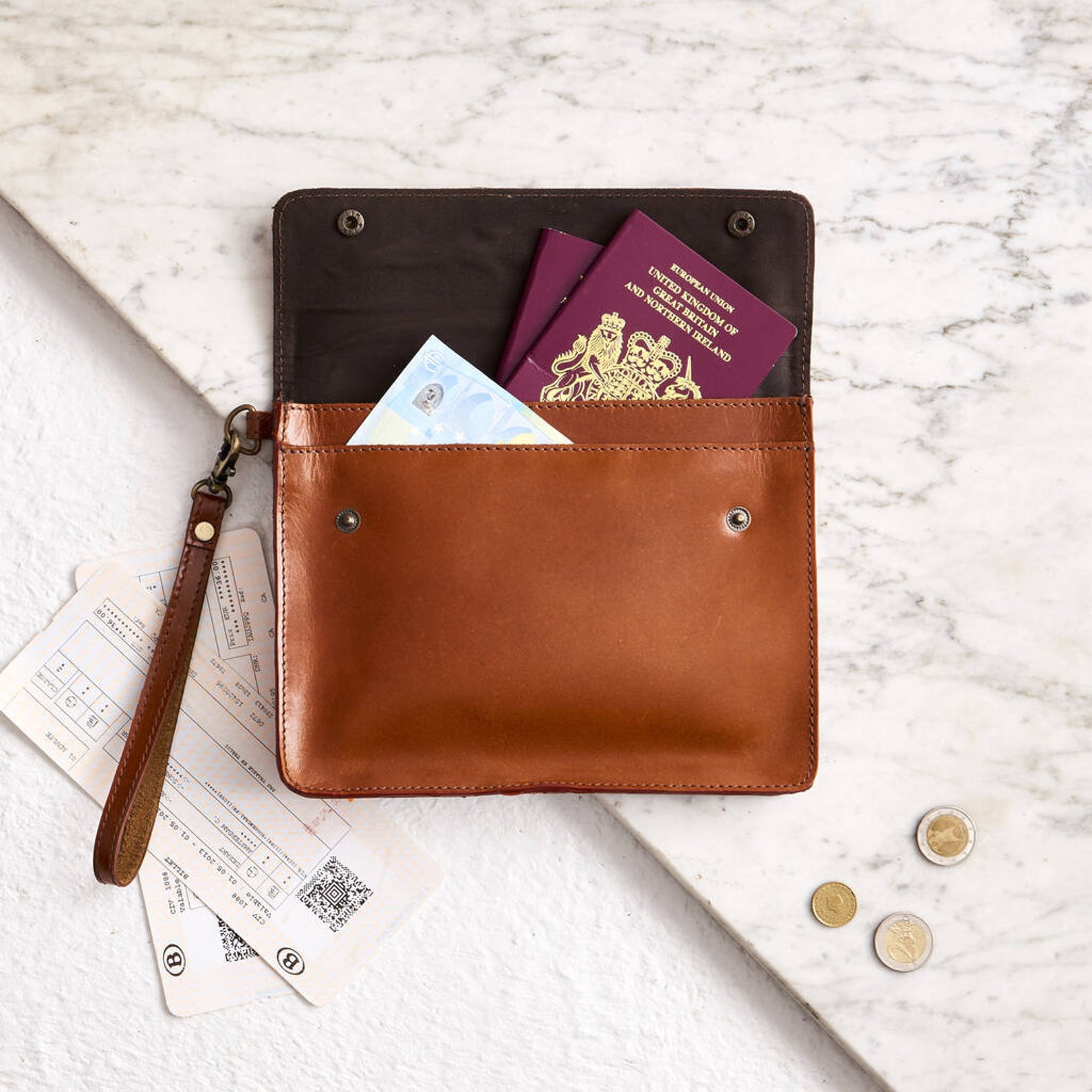 Personalised Leather Family Travel Wallet with Engraved Image Etsy
