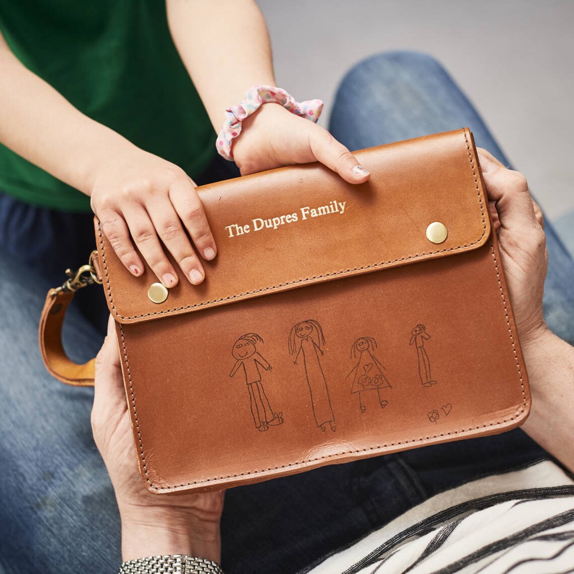 family travel wallet leather