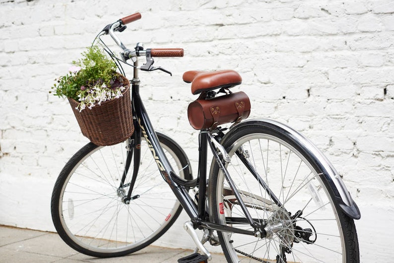 Personalised Leather Bike Saddle Bag image 2