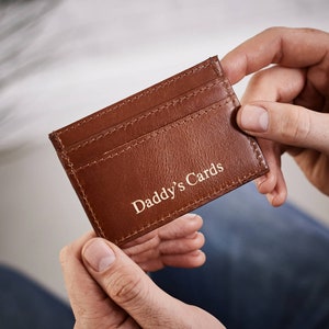 Personalised Leather Credit Card Holder Tan