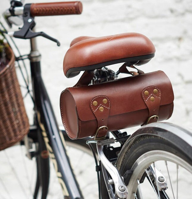 Leather bicycle saddle bags sale
