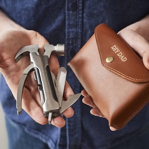 Personalised Multi Tool And Leather Case with Belt Loop - Perfect Christmas Gift for Dad, Grandad, DIY lover, Unique Gift. Luxury Gift Box