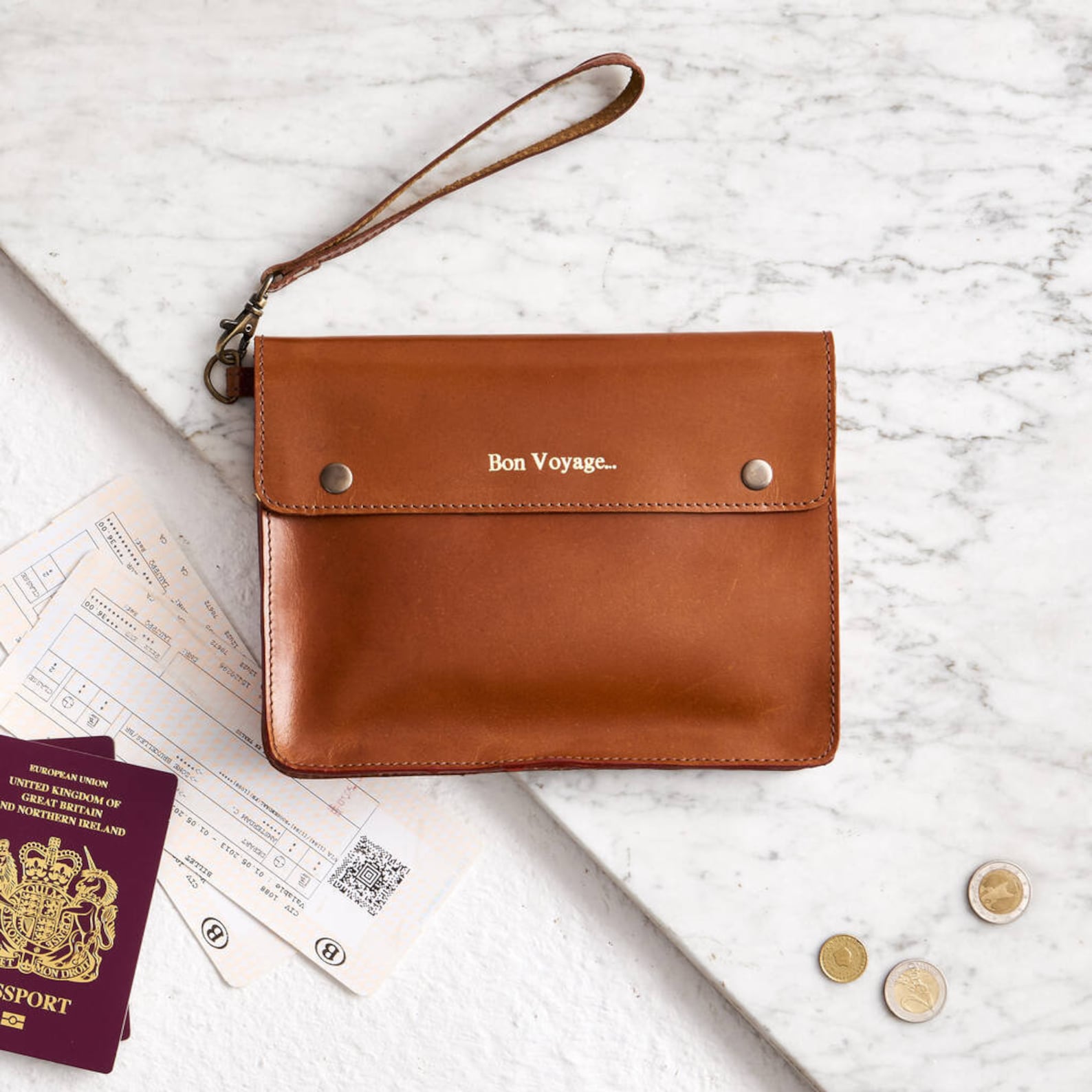 Personalised Leather Family Travel Wallet with Engraved Image Etsy